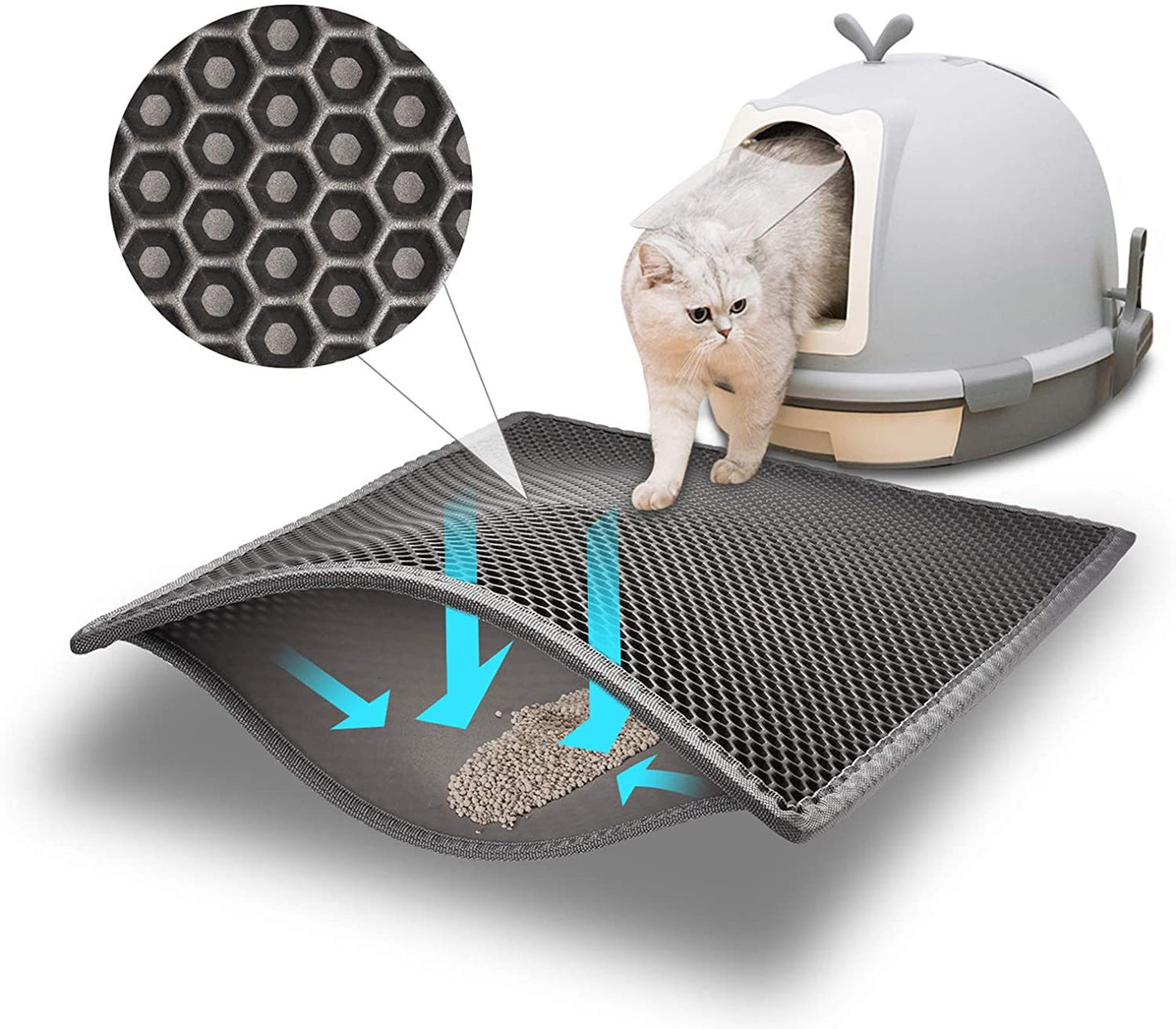 Cat Rubbing Mat Double-layer Leaking Sand Cat Litter Basin Falling Sand Mat Cat Toilet Set Sand Control Sand Mat