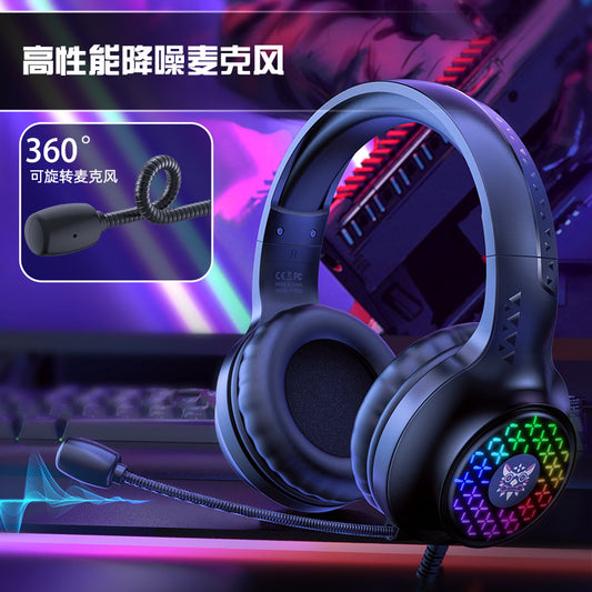 X7pro Head-mounted Gaming Headset Computer Wired Luminous Gaming Chicken Noise-cancelling Headphones